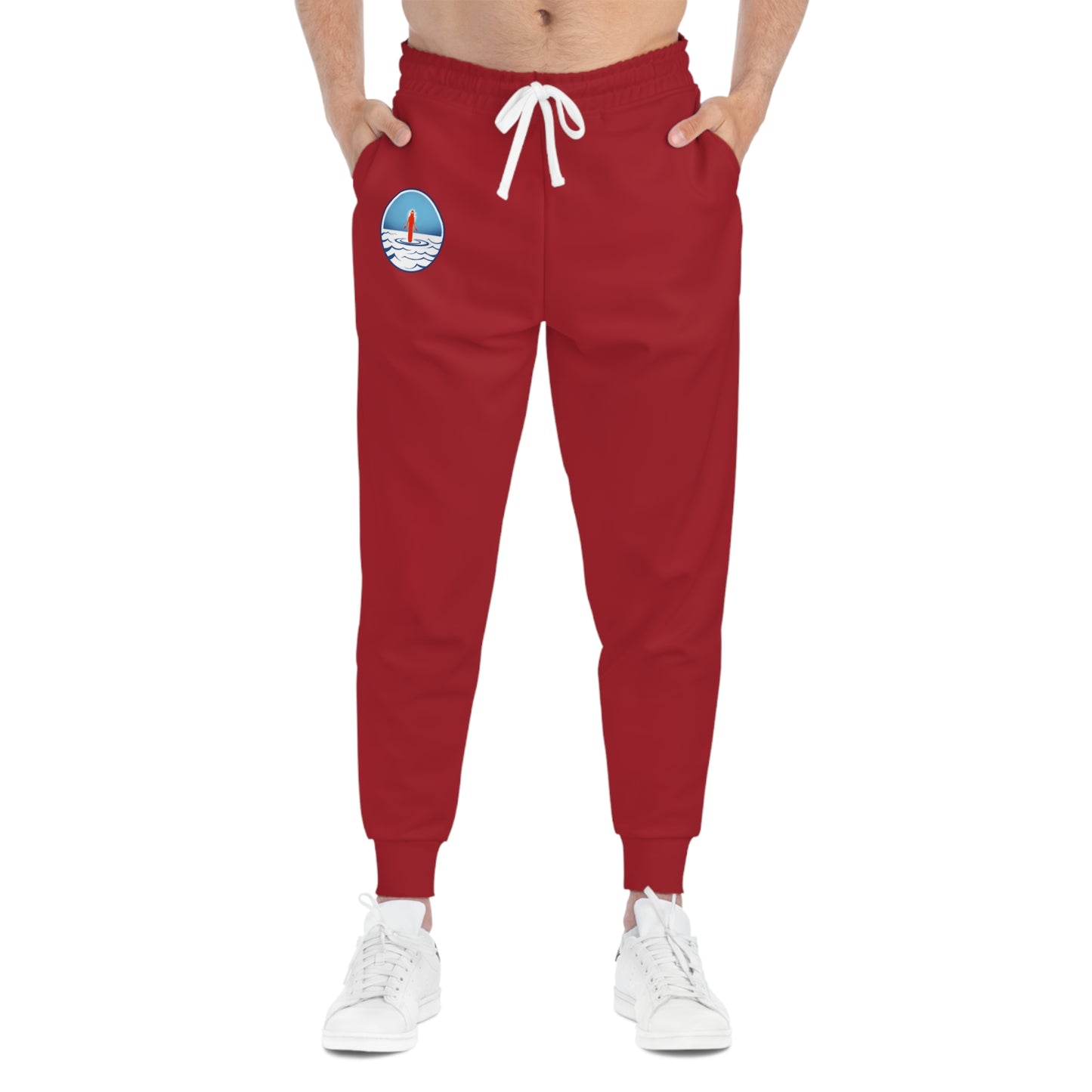 'Eyes on GOD' Athletic Joggers (Red)